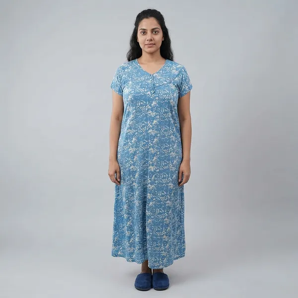 Blue_Rayon_Printed_Maxi_Gown_Nighty_For_Women