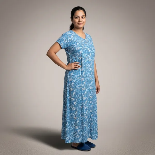 Blue_Rayon_Printed_Maxi_Gown_Nighty_For_Women