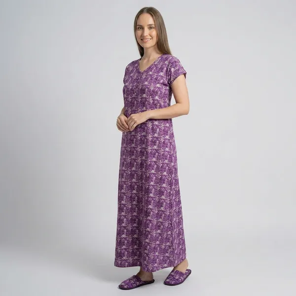 Purple_Cotton_Full-Length_Nighty_For_Women