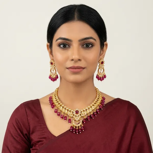 Red_Golden_Plated_Metal_Alloy_Ethnic_Necklace_Set_For_Women