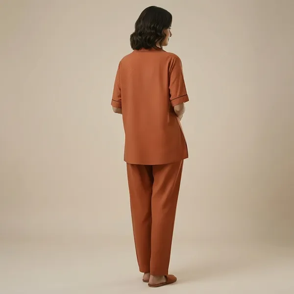 Orange_Cotton_Rayon_Night_Suit_For_Women