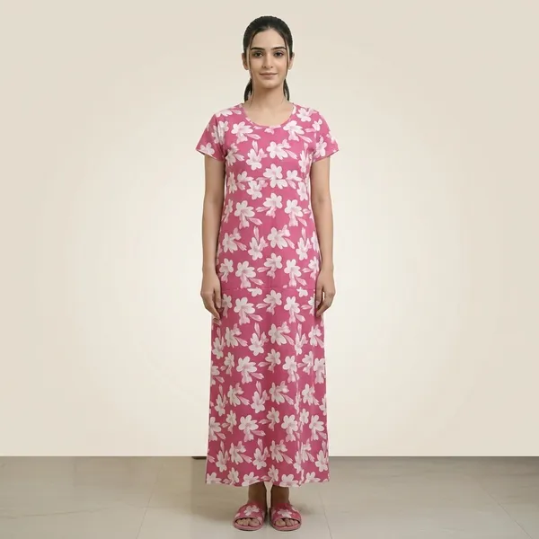 Pink_White_Pure_Cotton_Nighty_For_Women