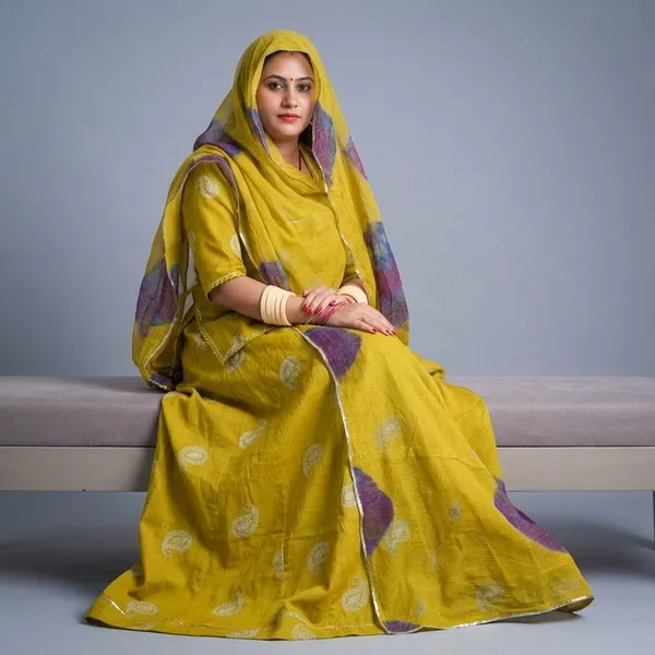 Yellow_Cotton_Unstitched_Rajasthani_Rajputi_Poshak_For_Women