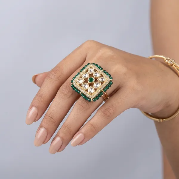 Gold_And_Green_Brass_Premium_And_Trendy_Cocktail_Ring_For_Women