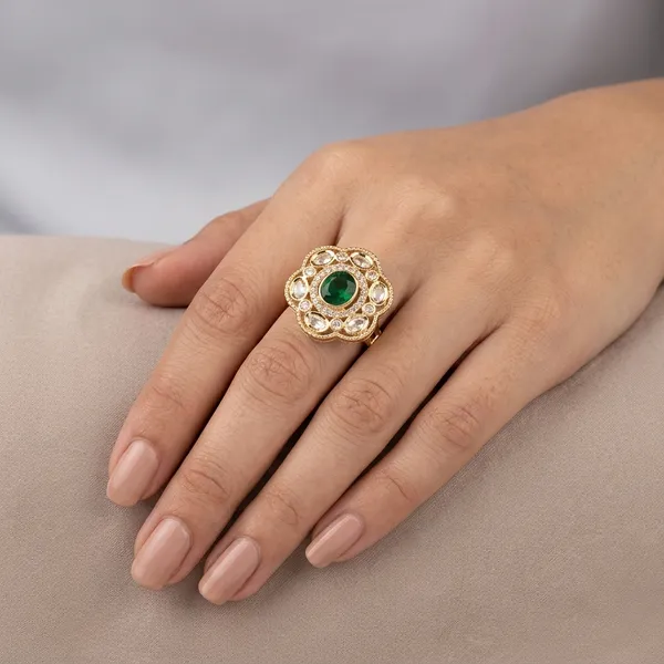 Gold_And_Green_Brass_Premium_And_Trendy_Ring_For_Women