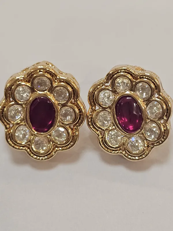 Ruby_And_Gold_Brass_Premium_And_Trendy_Stud_Earrings_For_Women