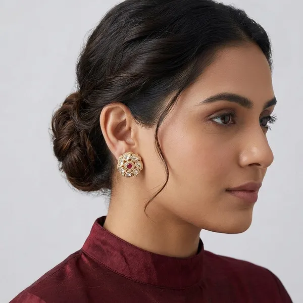 Ruby_And_Gold_Brass_Premium_And_Trendy_Stud_Earrings_For_Women