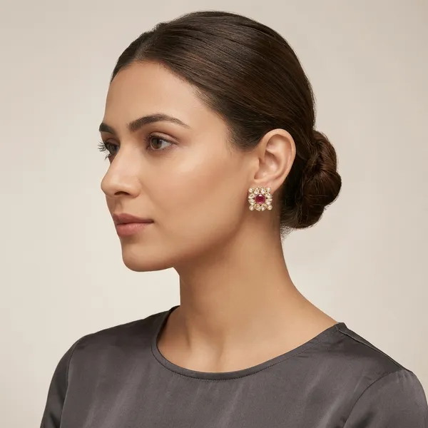 Ruby_And_Gold_Brass_Premium_And_Trendy_Stud_Earrings_For_Women