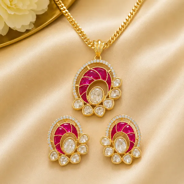Oval_Meena_Polki_(red)