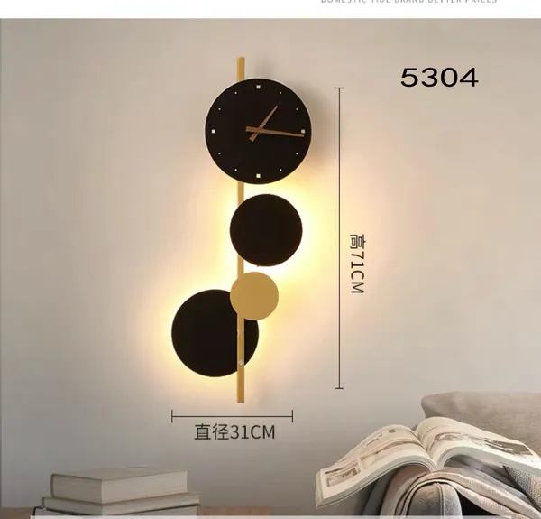 Metal_Black_Gold_Circular_Disc_Wall_Clock