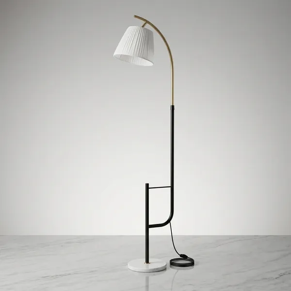 Marble_Fabric_Modern_Arc_White_Pleated_Shade_Floor_Lamp
