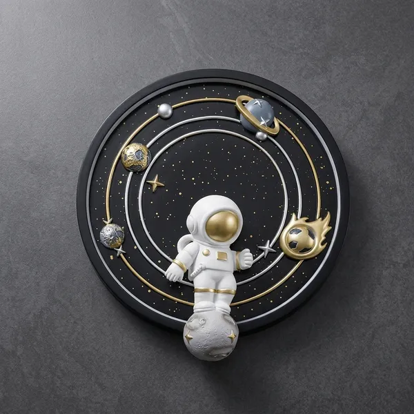 Resin_White_Black_Astronaut_Solar_System_Wall_Art