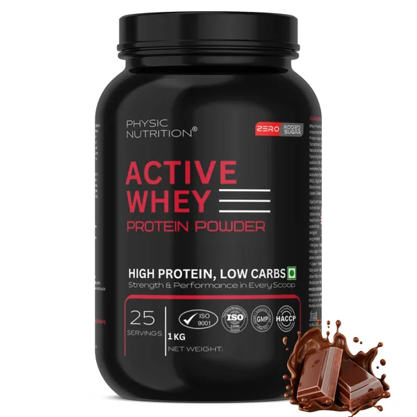 Physic_Nutrition_Active_Whey_Protein_Powder_-_1Kg_|_Zero_Added_Sugar_|_Fast_Muscle_Recovery_|_25_Servings|_Chocolate_Flavour