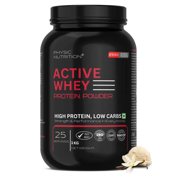 Physic_Nutrition_Active_Whey_Protein_Powder_-_1Kg_|_Zero_Added_Sugar_|_Fast_Muscle_Recovery_|_25_Servings|_Vanilla_Flavour