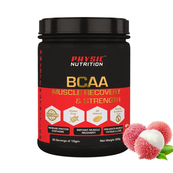 Physic_Nutrition_Bcaa_-_300G_|_30_Servings|_For_Muscle_Recovery_And_Strength_|_Supports_Endurance_And_Protein_Synthesis_|_Litchi_Flavour