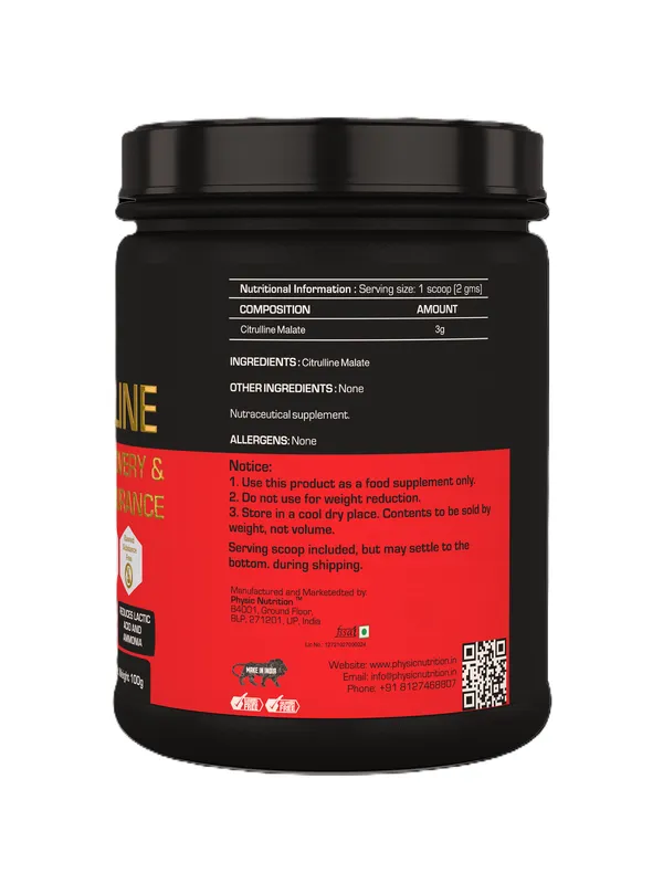 Physic_Nutrition_L-Citrulline_Powder_100G_|_Muscle_Recovery_And_Endurance_Support_|_50_Servings_|_Pre-Workout_Performance_Booster