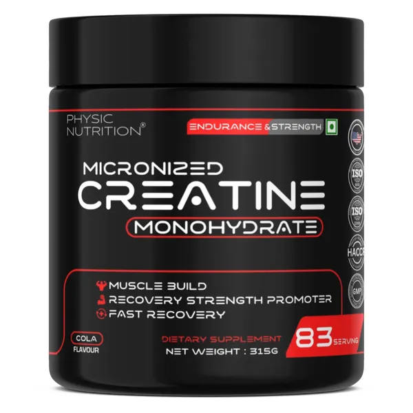 Physic_Nutrition_Micronized_Creatine_Monohydrate_-_315G_|_Cola_|_83_Servings_|_Muscle_Strength,_Endurance_And_Recovery_Booster