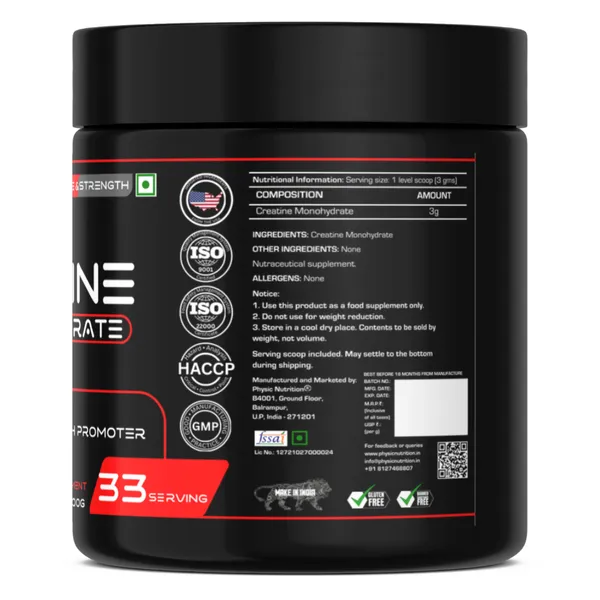 Physic_Nutrition_Micronized_Creatine_Monohydrate_-_100G_|_Unflavoured_|_33_Servings_|_Muscle_Strength,_Endurance_And_Recovery_Booster