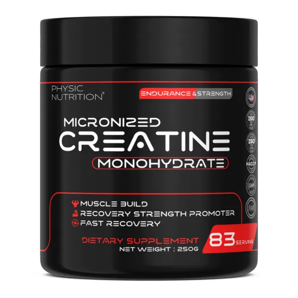 Physic_Nutrition_Micronized_Creatine_Monohydrate_-_250G_|_Unflavoured_|_83_Servings_|_Muscle_Strength,_Endurance_And_Recovery_Booster