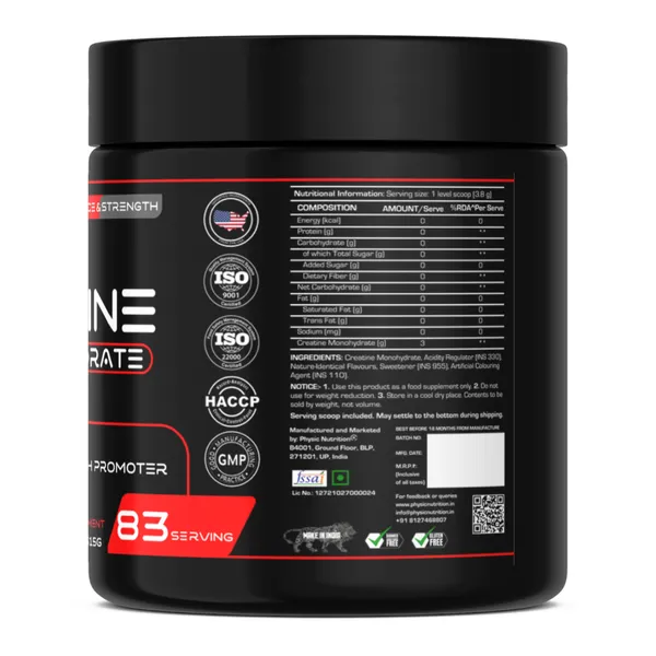 Physic_Nutrition_Micronized_Creatine_Monohydrate_-_250G_|_Unflavoured_|_83_Servings_|_Muscle_Strength,_Endurance_And_Recovery_Booster