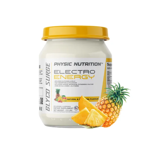 Physic_Nutrition_Electro_Energy_1Kg_|_Electrolyte_Hydration_Formula_With_Bcaas_And_L-Glutamine_|_33_Servings_|_Fast_Energy_And_Glycogen_Replenishment_|_Pineapple_Flavour