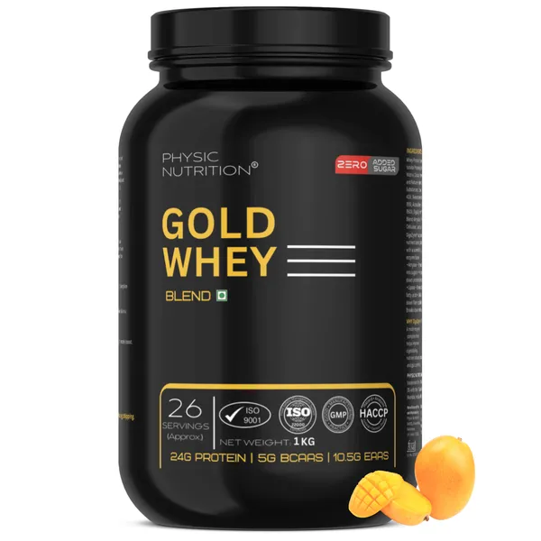 Physic_Nutrition_Gold_Whey_Protein_Blend_-_1Kg_|_Zero_Added_Sugar_|_24G_Protein_Per_Serving_|_Mango_Flavour