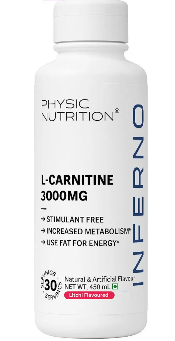 Physic_Nutrition_L-Carnitine_Liquid_3000Mg_|_450Ml_|_30_Servings_|_Stimulant_Free_|_Supports_Fat_Metabolism_|_Energy_And_Endurance_Booster_|_Litchi_Flavor