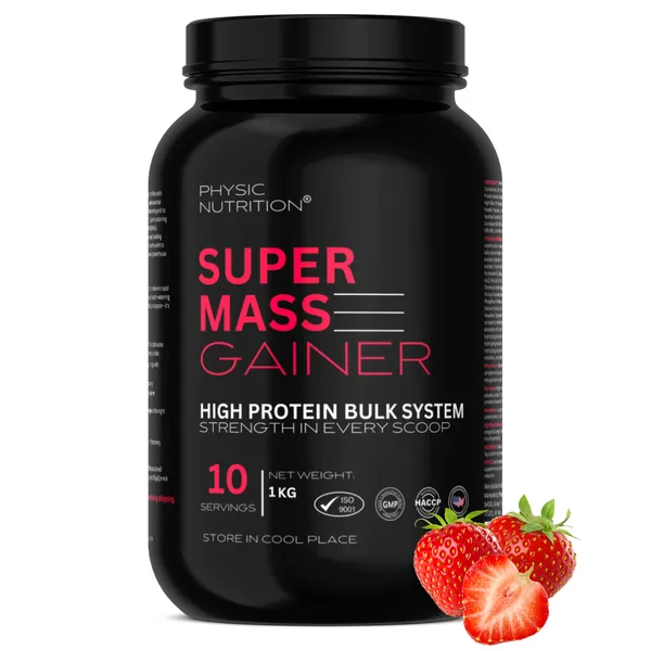 Physic_Nutrition_Super_Mass_Gainer_-_1Kg_|_High_Protein_Bulk_System_|_10_Servings_|_Strawberry_Flavour