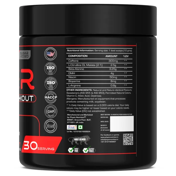 Physic_Nutrition_Viper_Pre-Workout_-_300G_|30_Servings|_Energy,_Focus_And_Performance_Formula_|_Workout_Booster_|_Mango_Flavor