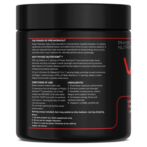 Physic_Nutrition_Viper_Pre-Workout_-_300G_|30_Servings|_Energy,_Focus_And_Performance_Formula_|_Workout_Booster_|_Watermelon_Flavor
