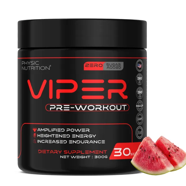 Physic_Nutrition_Viper_Pre-Workout_-_300G_|30_Servings|_Energy,_Focus_And_Performance_Formula_|_Workout_Booster_|_Watermelon_Flavor