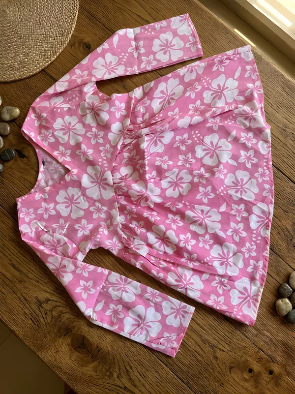 Pink_Cotton_Empire_Waist_Floral_Print_Top_For_Women
