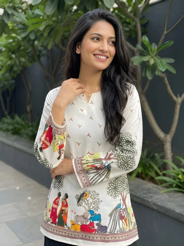 White_Cotton_Folk_Art_Print_Ethnic_Tunic_Top_For_Women