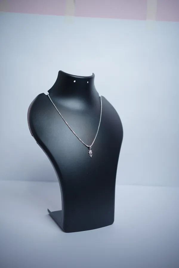 925_Sterling_Silver_Crystal_Leaf_Floral_Pendant_For_Women