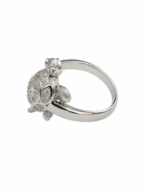 925_Sterling_Silver_Cz_Stone_Turtle_Ring_For_Men