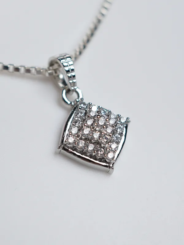 925_Sterling_Silver_Diamond_Shape_Pendant_And_Earrings_Set_For_Women