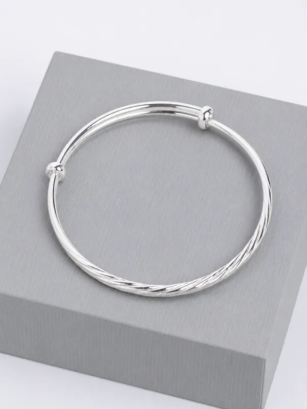 999_Pure_Silver_Twisted_Adjustable_Kada_For_Women