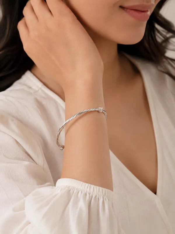 999_Pure_Silver_Twisted_Adjustable_Kada_For_Women