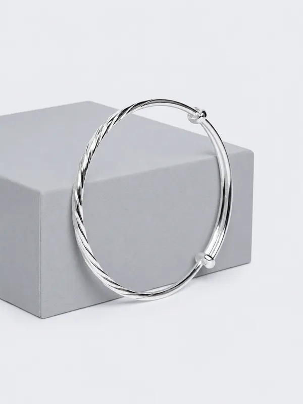 999_Pure_Silver_Twisted_Adjustable_Kada_For_Women