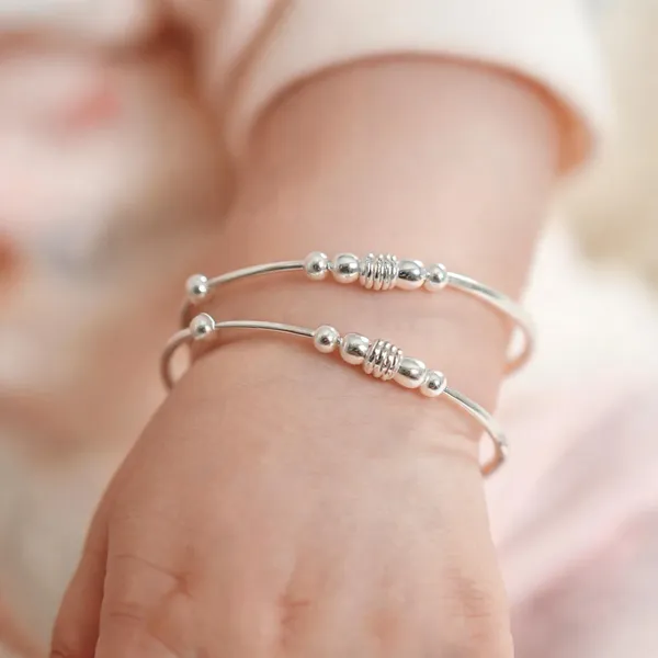 925_Sterling_Silver_Classic_Bead_Baby_Nazariya_Kada_Set_For_Kids