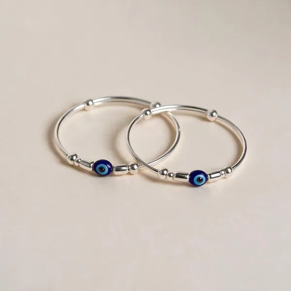 925_Sterling_Silver_Blue_Bead_Adjustable_Baby_Nazariya_Kada_Set_For_Kids