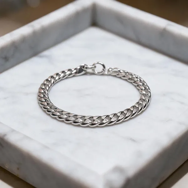 925_Sterling_Silver_Classic_Chain_Design_Bracelet_For_Men