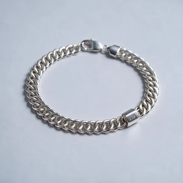 925_Sterling_Silver_Interlocked_Chain_Design_Bracelet_For_Men