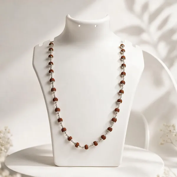 925_Sterling_Silver_Rudraksha_Beaded_Mala_For_Men_&_Women