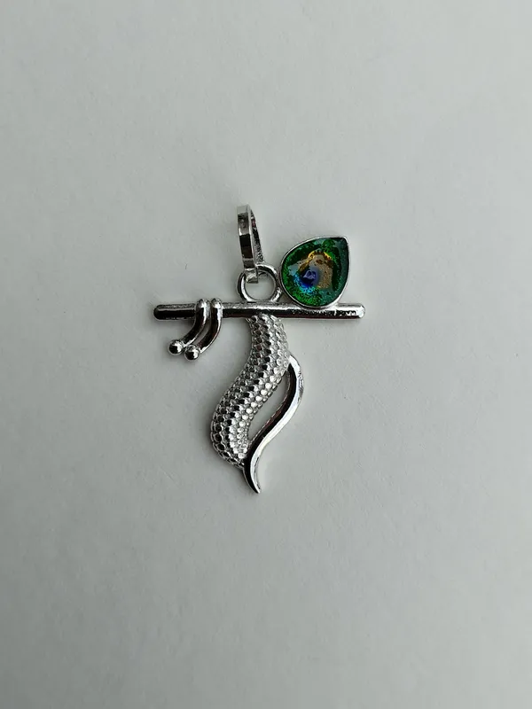 925_Sterling_Silver_Peacock_Flute_Pendant_For_Women