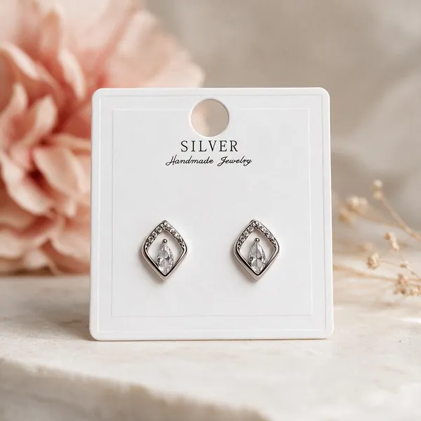 925_Sterling_Silver_Diamond-Shaped_Crystal_Stud_Earrings_For_Women