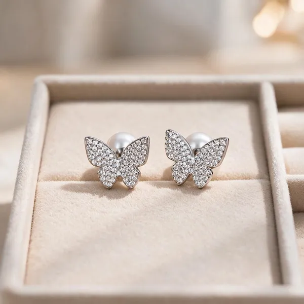 925_Sterling_Silver_Butterfly_Dual-Face_Earrings_For_Women