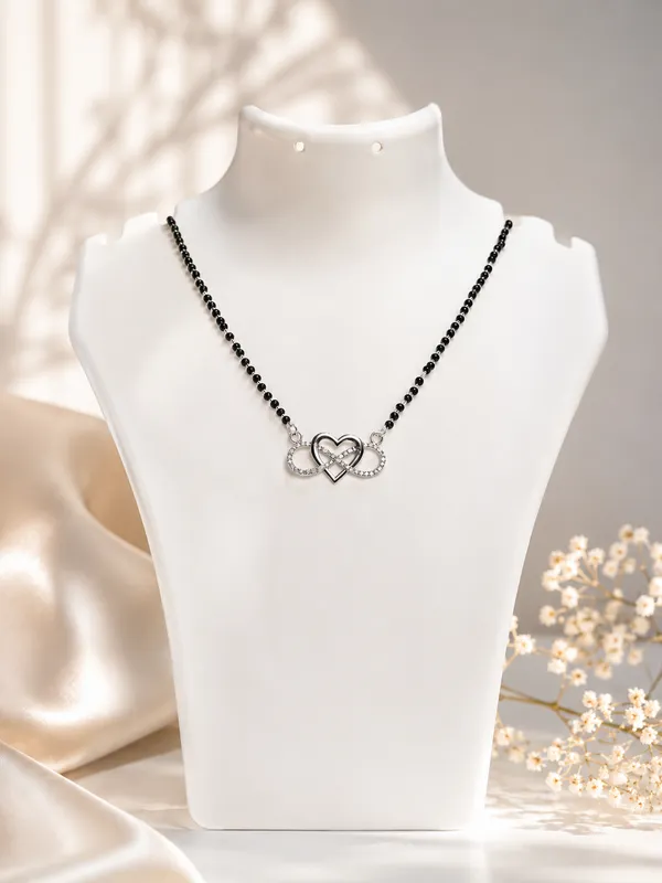 925_Sterling_Silver_Double_Heart_Infinity_Mangalsutra_Pendant_For_Women
