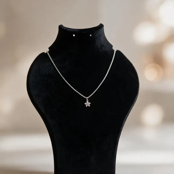 925_Sterling_Silver_Floral_Crystal_Pendant_For_Women