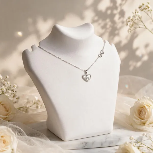 925_Sterling_Silver_Heart_Pendant_With_Chain_For_Women